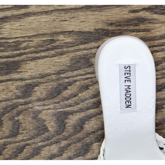 Steve Madden Womens Mania Block Heel Sandals MANI13S1 White 8M - Picture 7 of 14